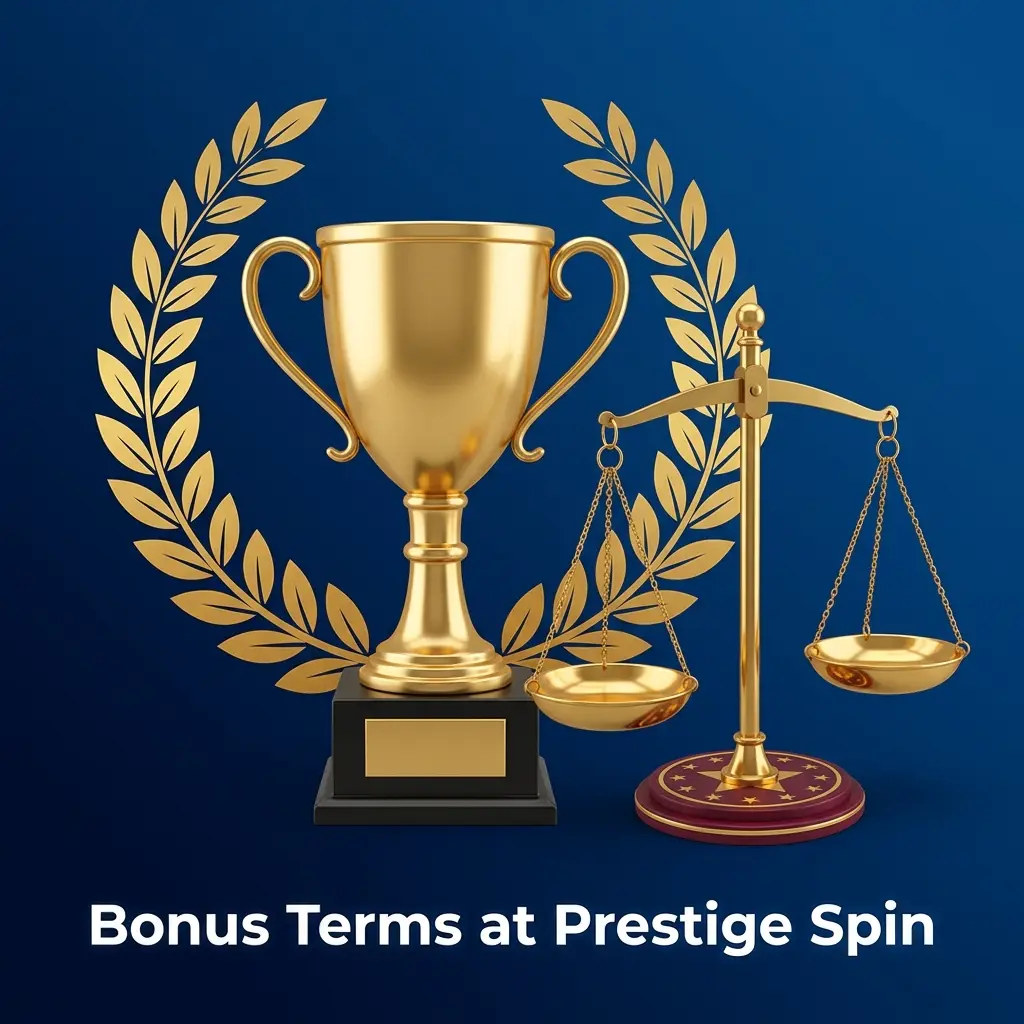 Prestige Spin bonus terms showing wagering requirements, deposit limits, and game contribution rates for UK players