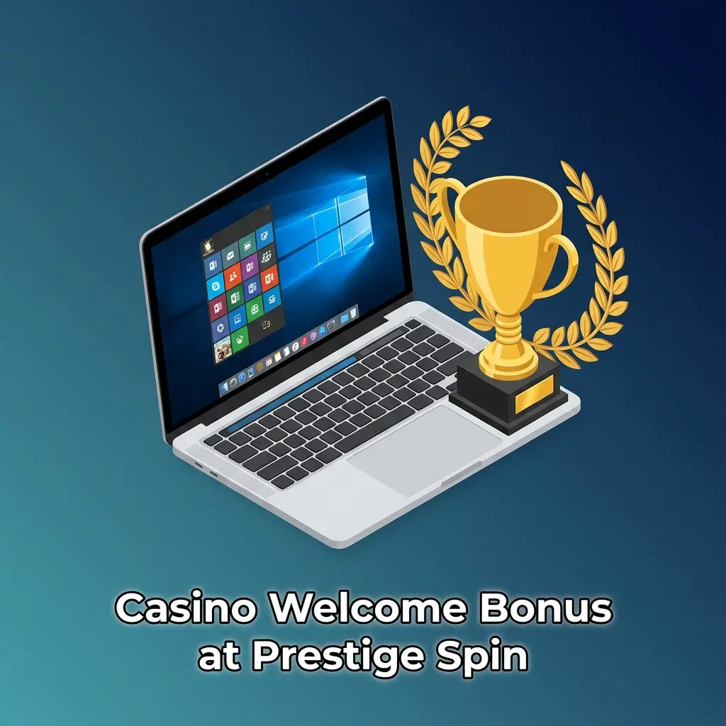 Prestige Spin Casino tiered welcome bonus offering 100%, 125%, or 150% match on first deposit for UK players