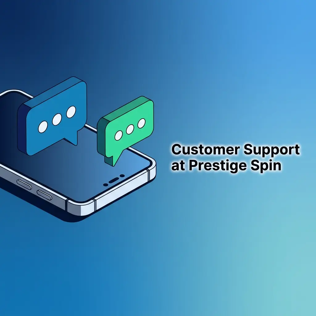 Prestige Spin customer support options including live chat, email, and FAQ for UK players