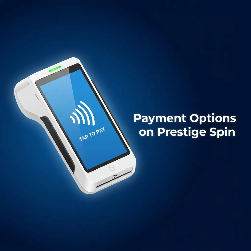 Prestige Spin payment options including VISA, Mastercard, and USDT ERC20 for UK players
