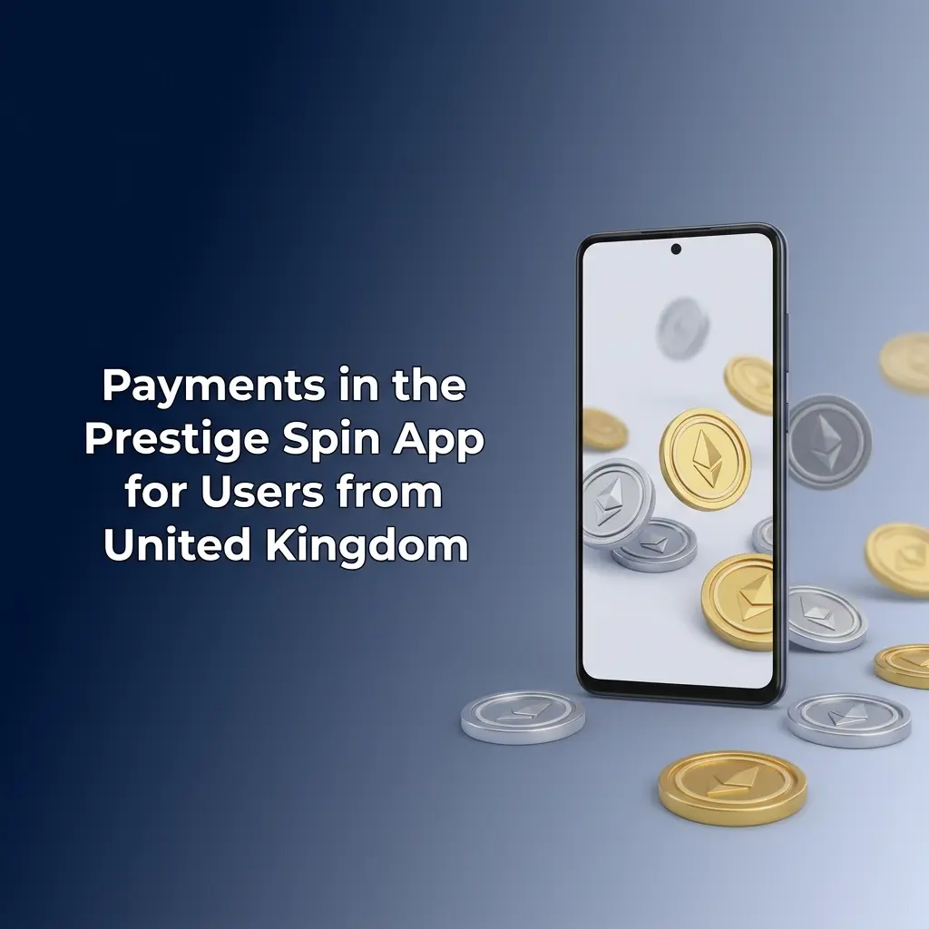 Prestige Spin App payment methods for UK users including VISA, Mastercard, and USDT ERC20 cryptocurrency options
