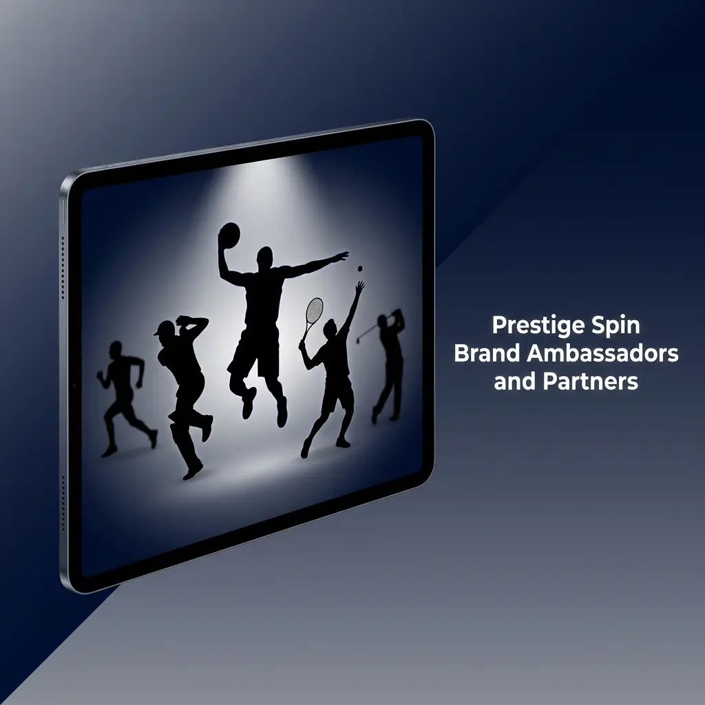 Prestige Spin casino logo with no confirmed brand ambassadors or sponsorship partners as of 2026