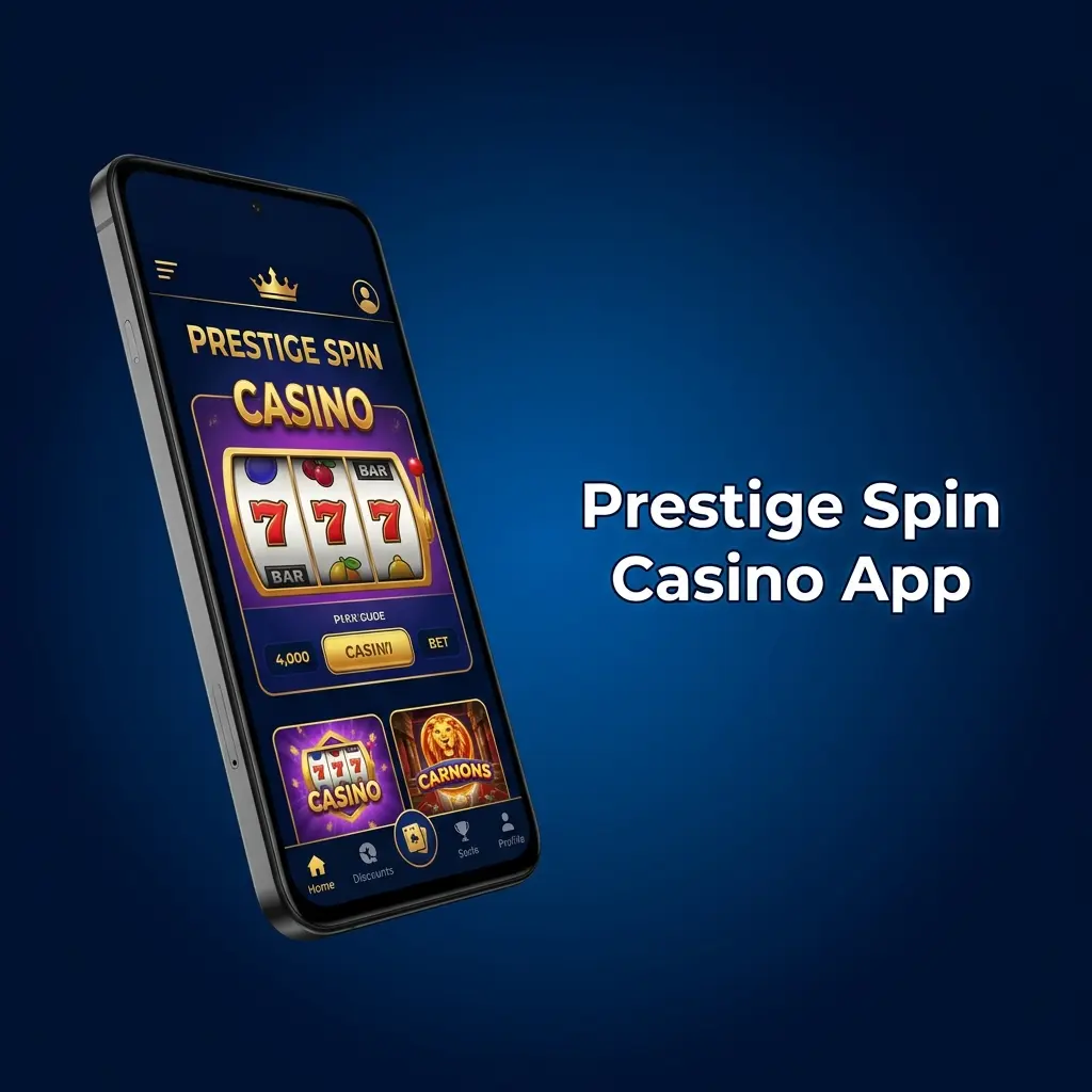 Prestige Spin Casino mobile app interface displayed on a smartphone, accessible via browser on Android and iOS devices