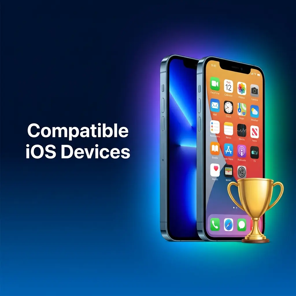 List of compatible iOS devices for Prestige Spin app including iPhone X through 15 series and iPad models from 2018 onwards