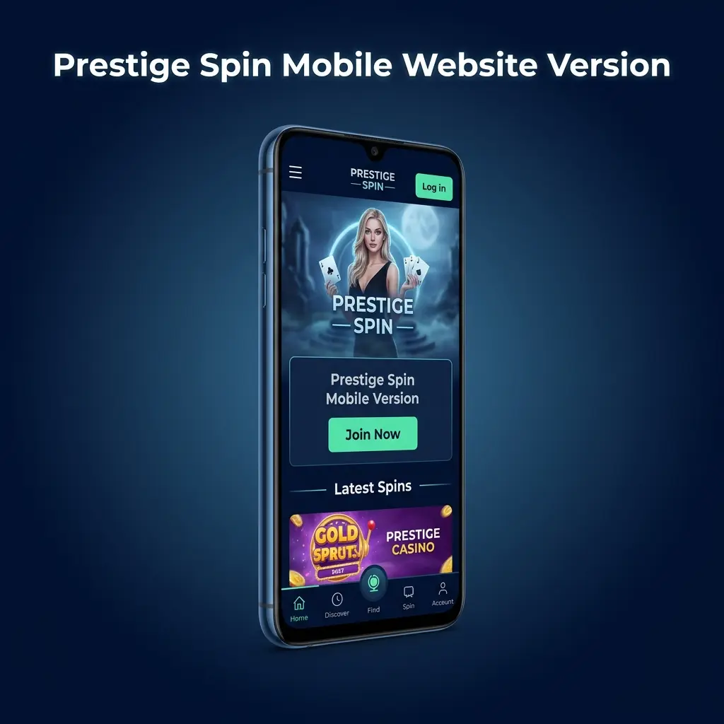 Prestige Spin mobile-optimised website displayed on smartphone and tablet browsers in the UK, no download required
