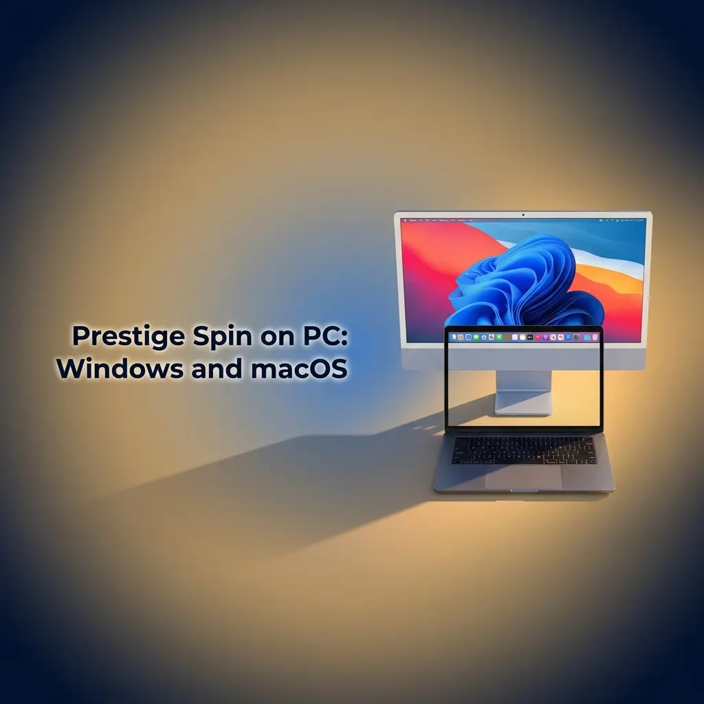 Prestige Spin website running on PC browser, compatible with Windows and macOS, no download required