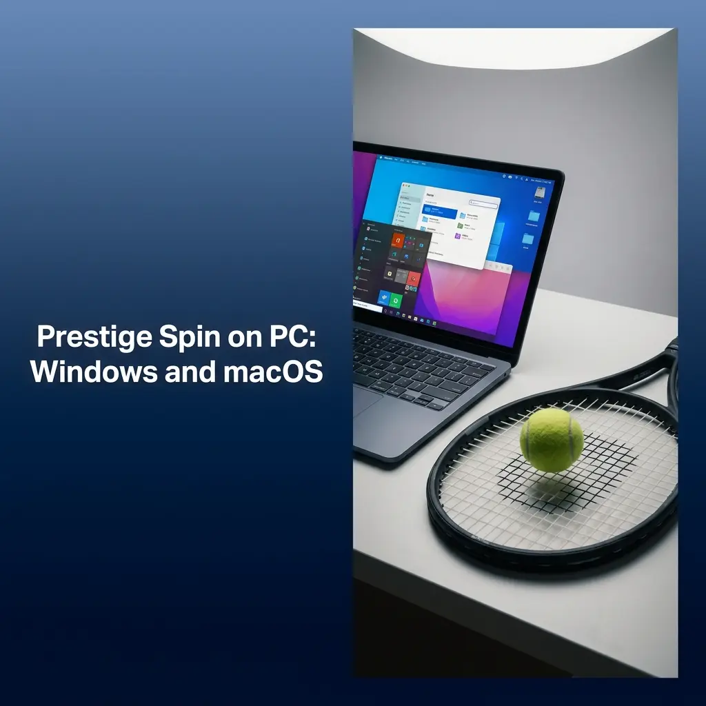Prestige Spin website open in a desktop browser on a PC, accessible on Windows and macOS without software installation
