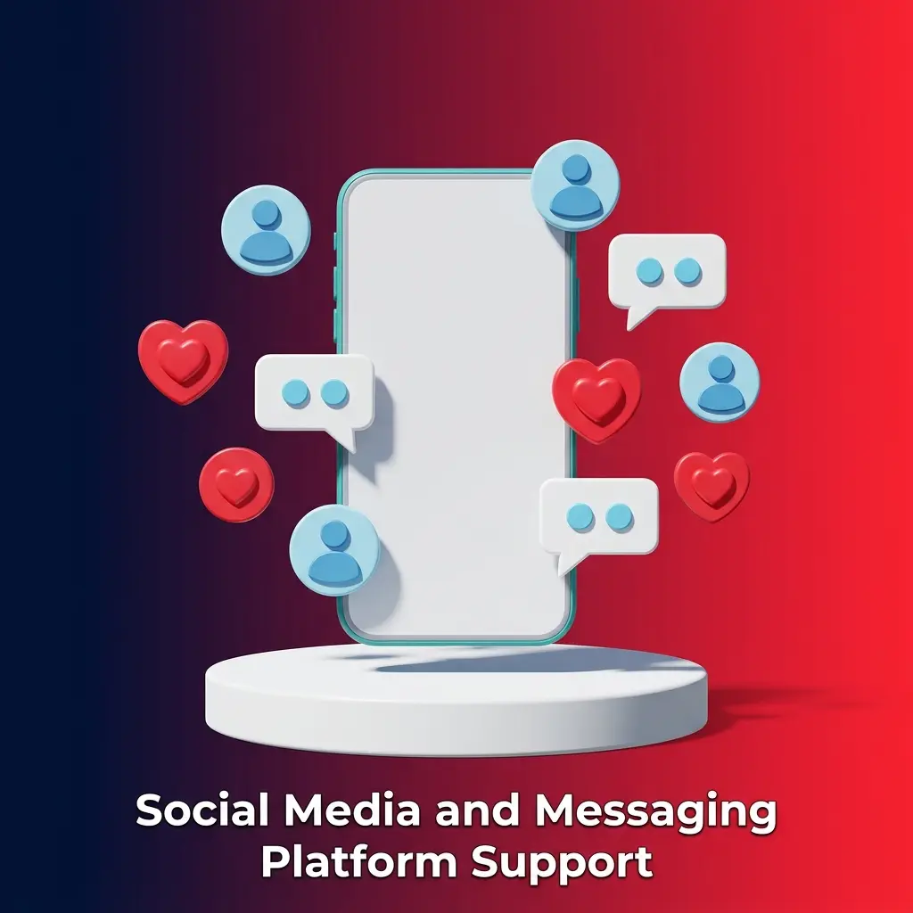 Prestige Spin social media and messaging platform support channels including Facebook, Twitter, Telegram and WhatsApp icons