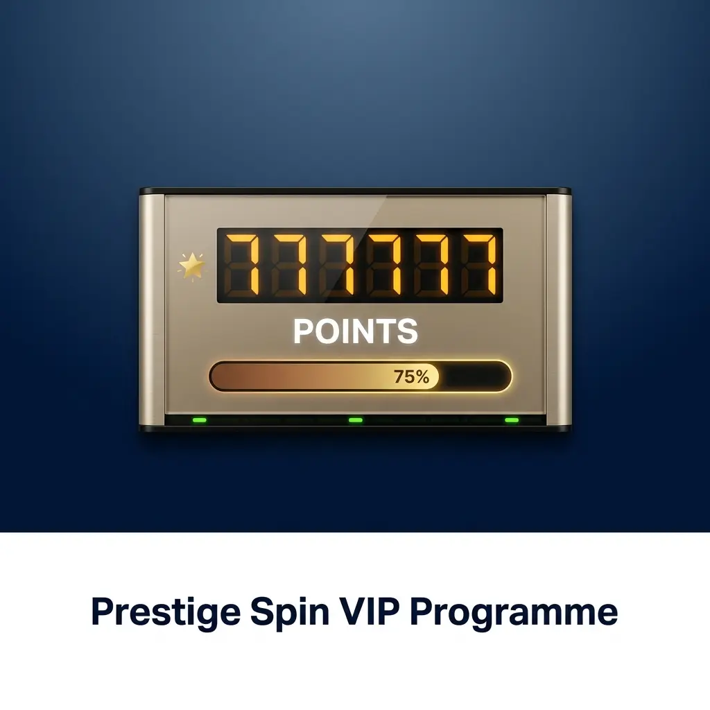 Prestige Spin VIP Programme tiers showing loyalty rewards, cashback, and exclusive perks for casino and sports players