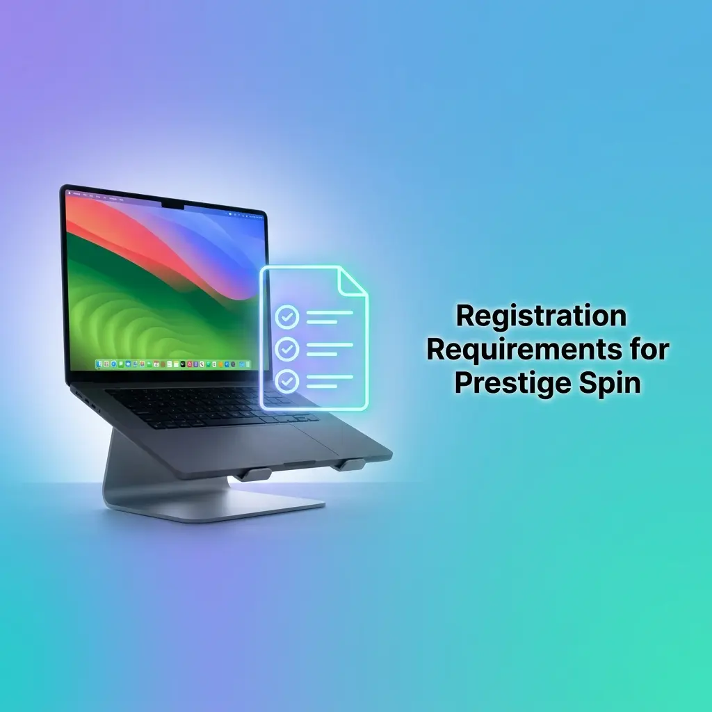 Prestige Spin registration requirements including age verification, valid email, and UK jurisdiction eligibility criteria