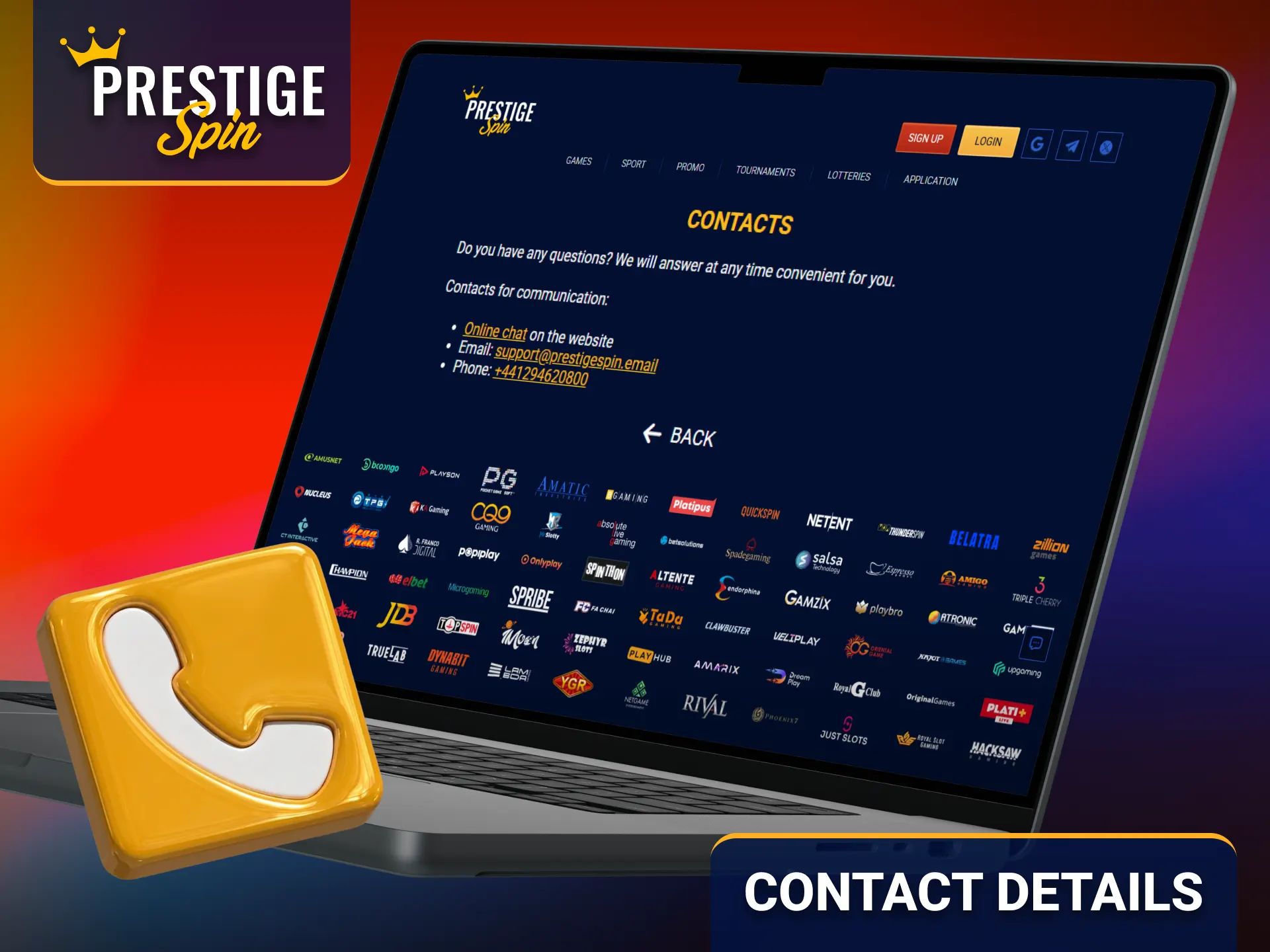 Find Prestige Spin contact details and available customer support options.