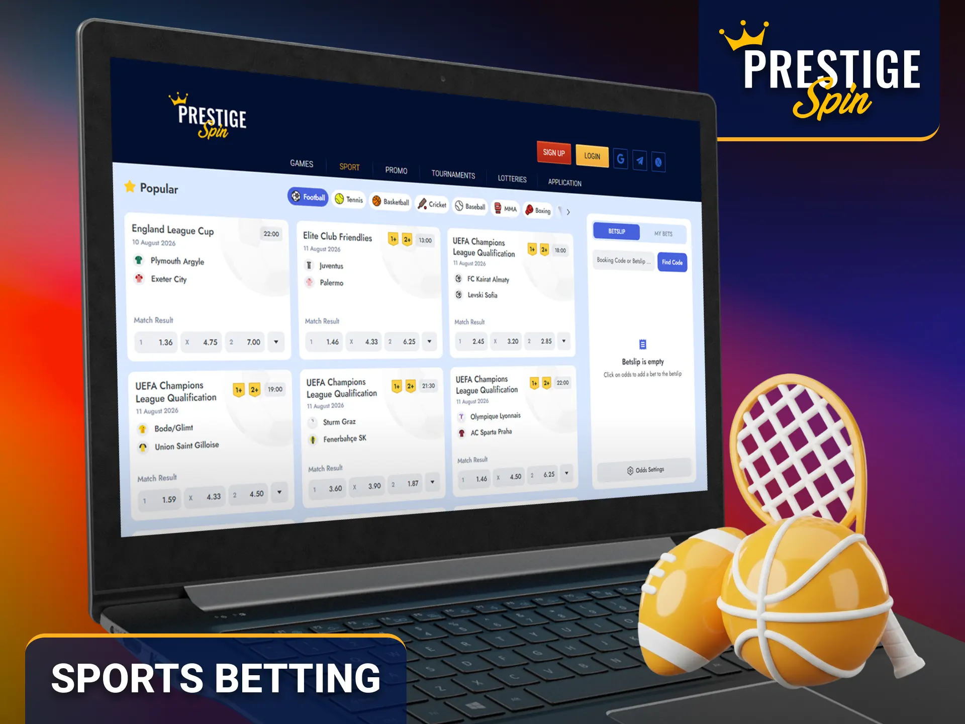Explore sports betting options available through Prestige Spin for UK players.