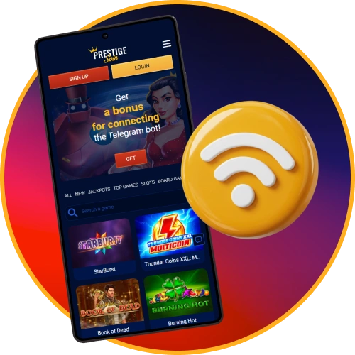 Enjoy stable gameplay with the Prestige Spin app on mobile networks.