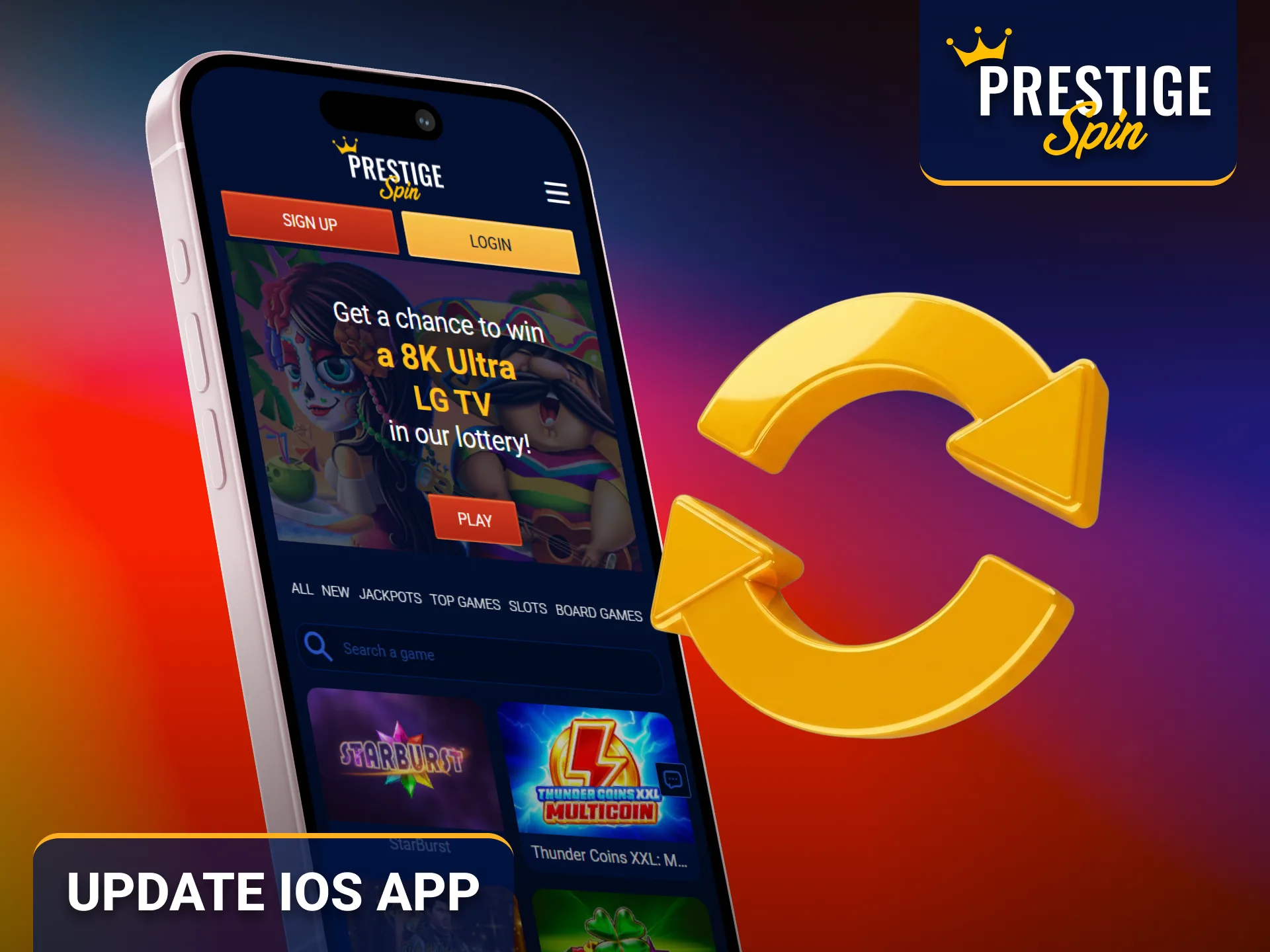 Install the latest Prestige Spin iOS app version on your device.