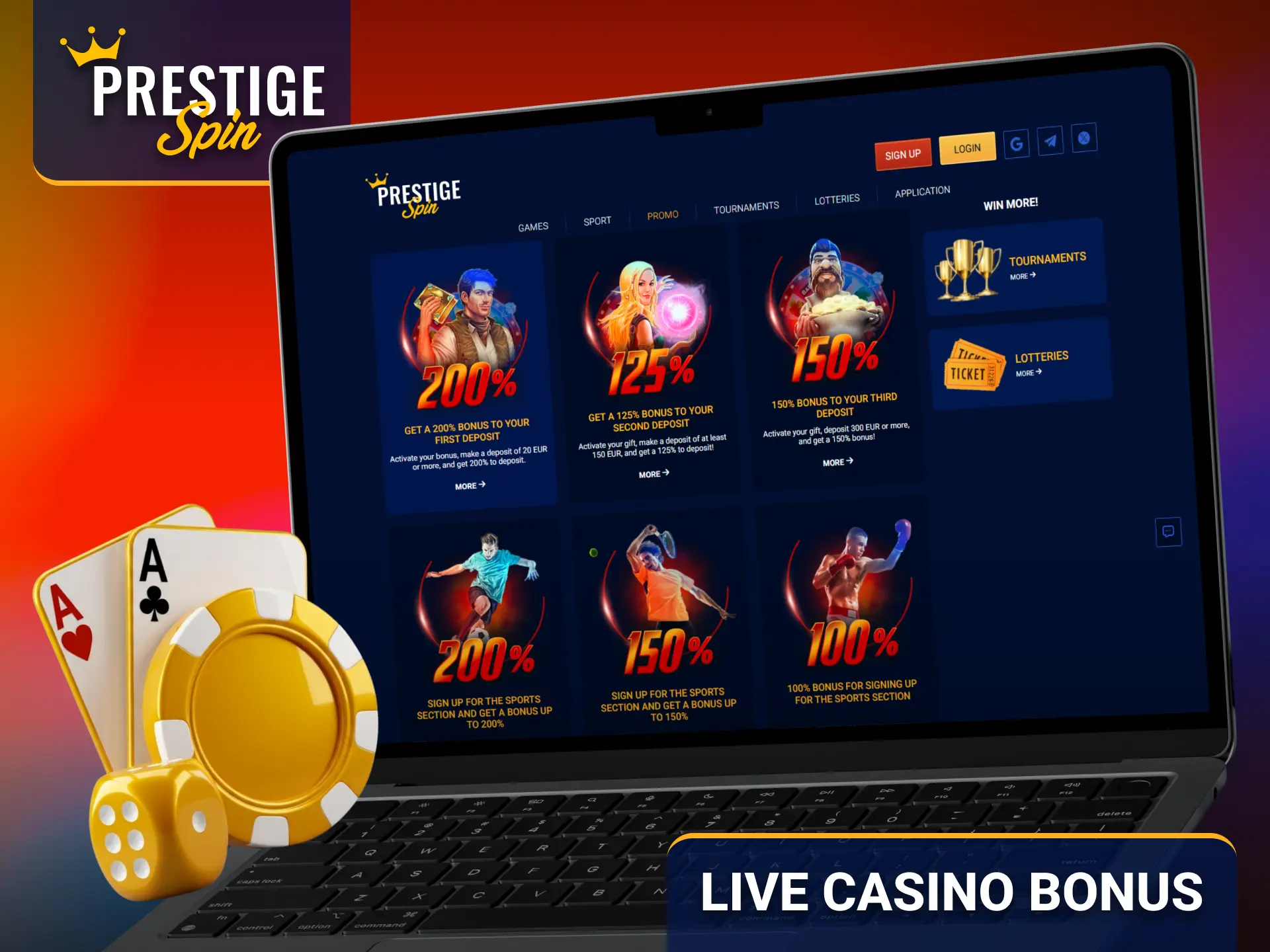Enjoy exclusive rewards through the Prestige Spin live casino promotion.