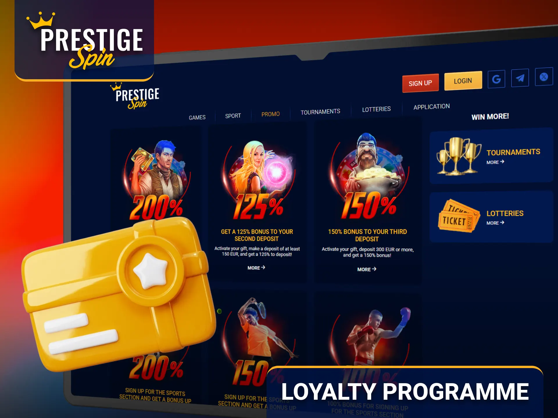 Join the Prestige Spin loyalty programme and unlock exclusive benefits.