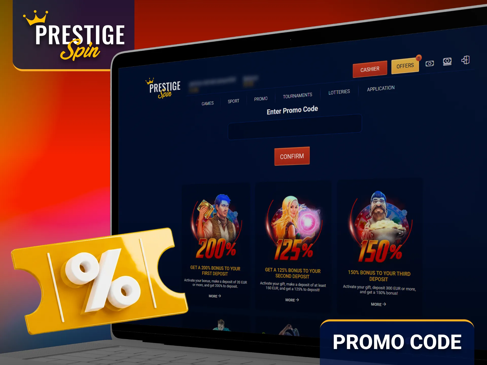 Explore available promo codes and rewards through the Prestige Spin platform.