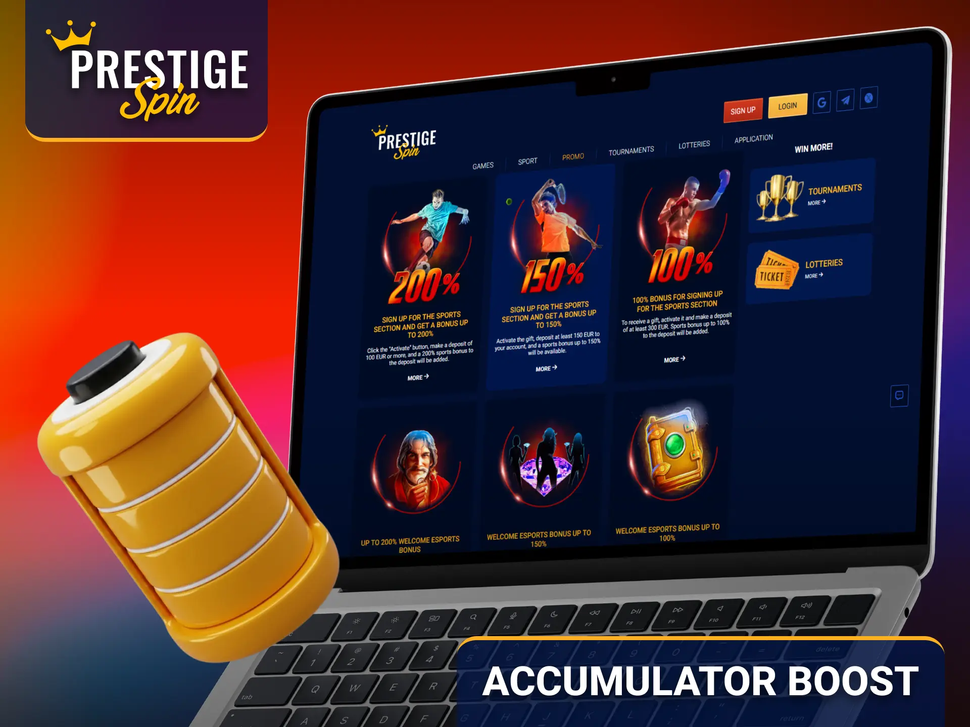 Boost accumulator selections with special promotions at Prestige Spin.