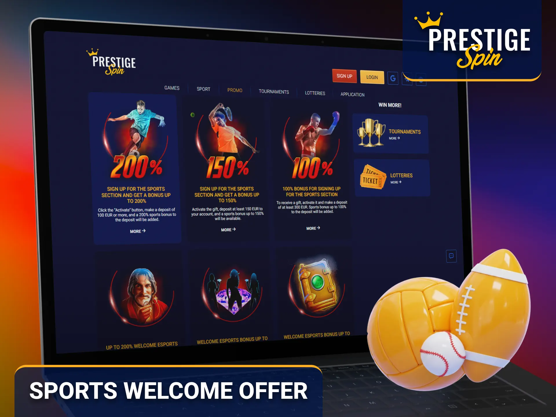 Claim the Prestige Spin welcome offer before placing your first bets.