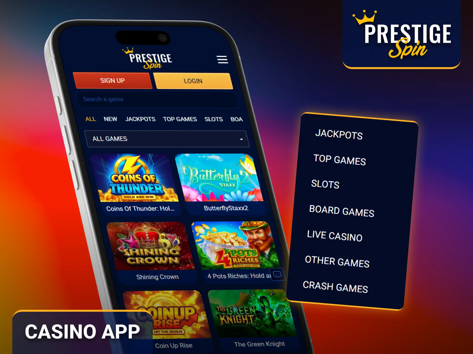 Download the Prestige Spin casino app for convenient gaming anywhere.
