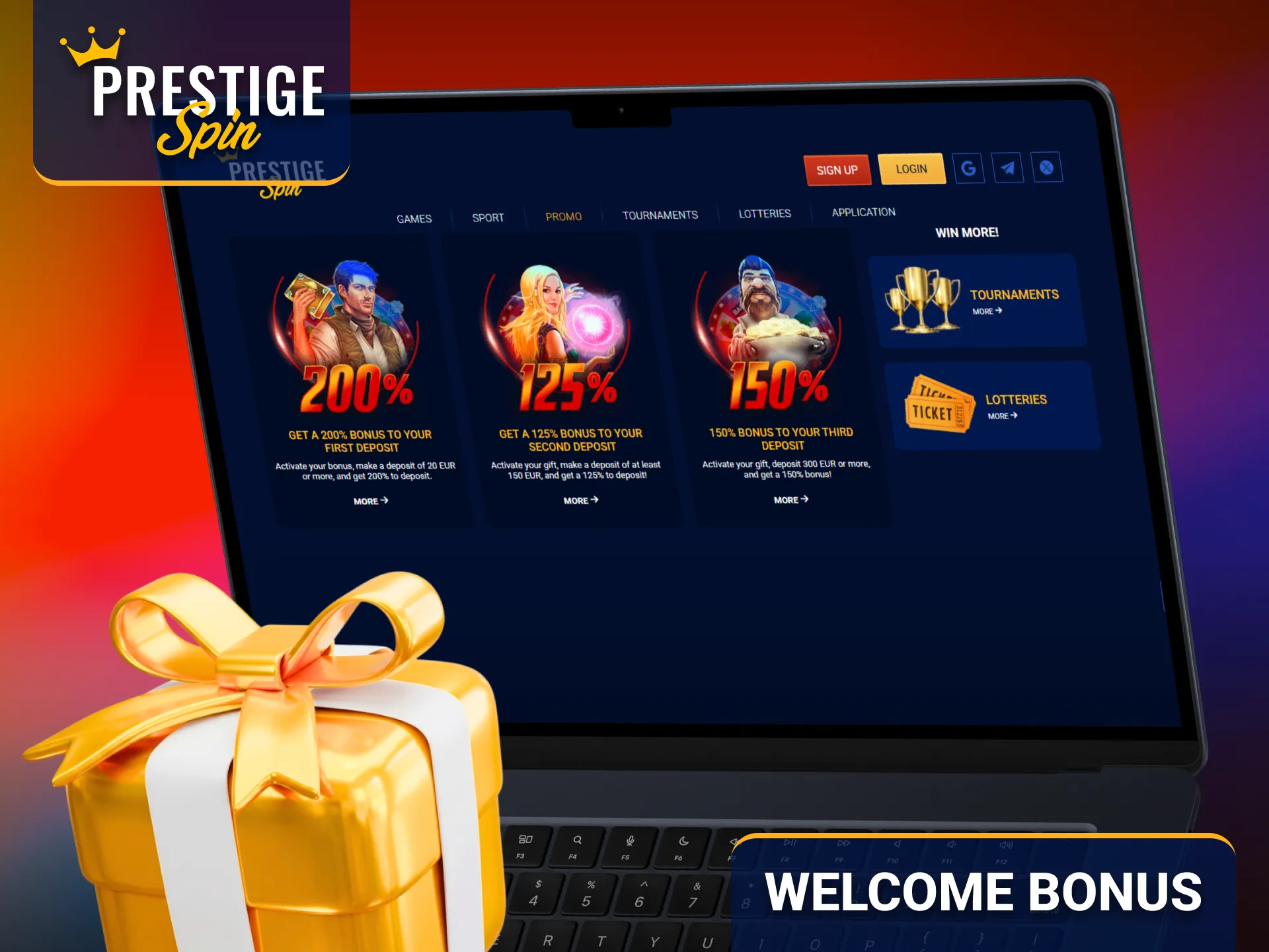 Claim the Prestige Spin welcome offer for live casino players.