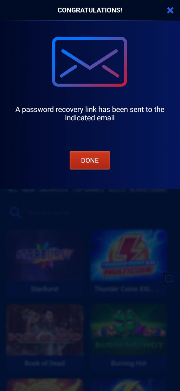 Check your inbox for the Prestige Spin password reset message.