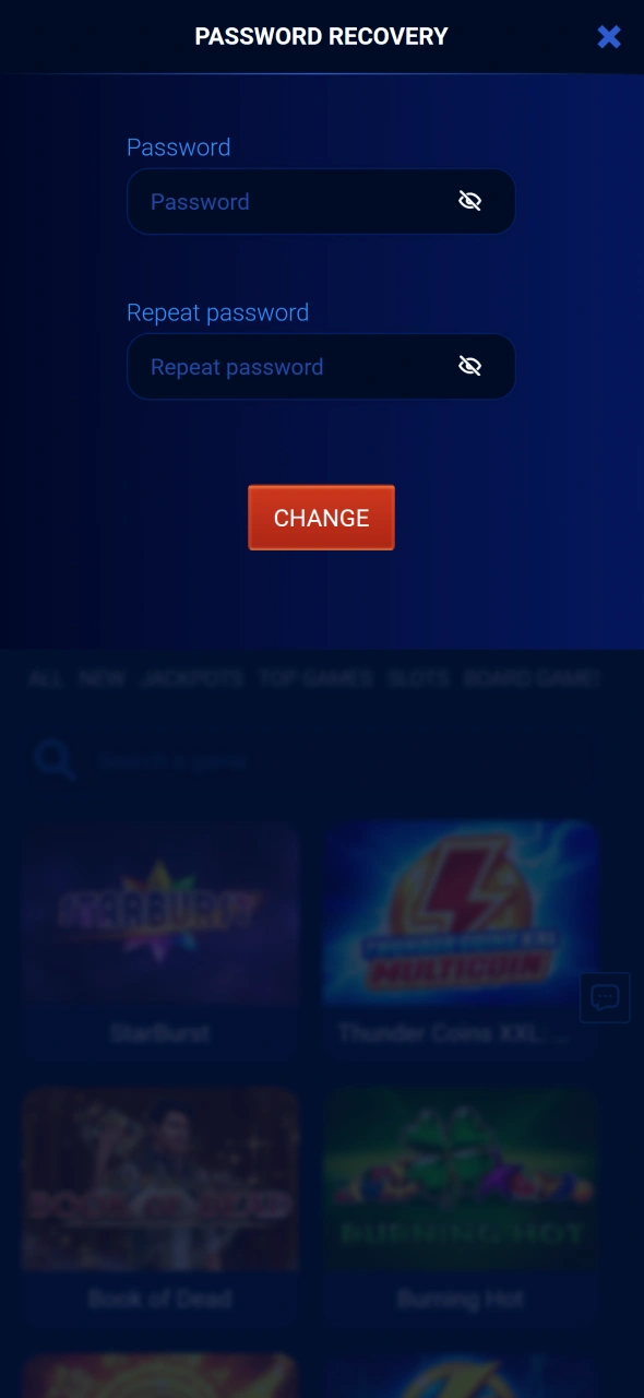Confirm your new Prestige Spin password and regain account access.