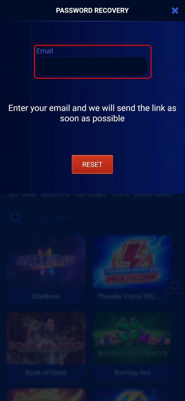 Provide your email to receive Prestige Spin password recovery instructions.