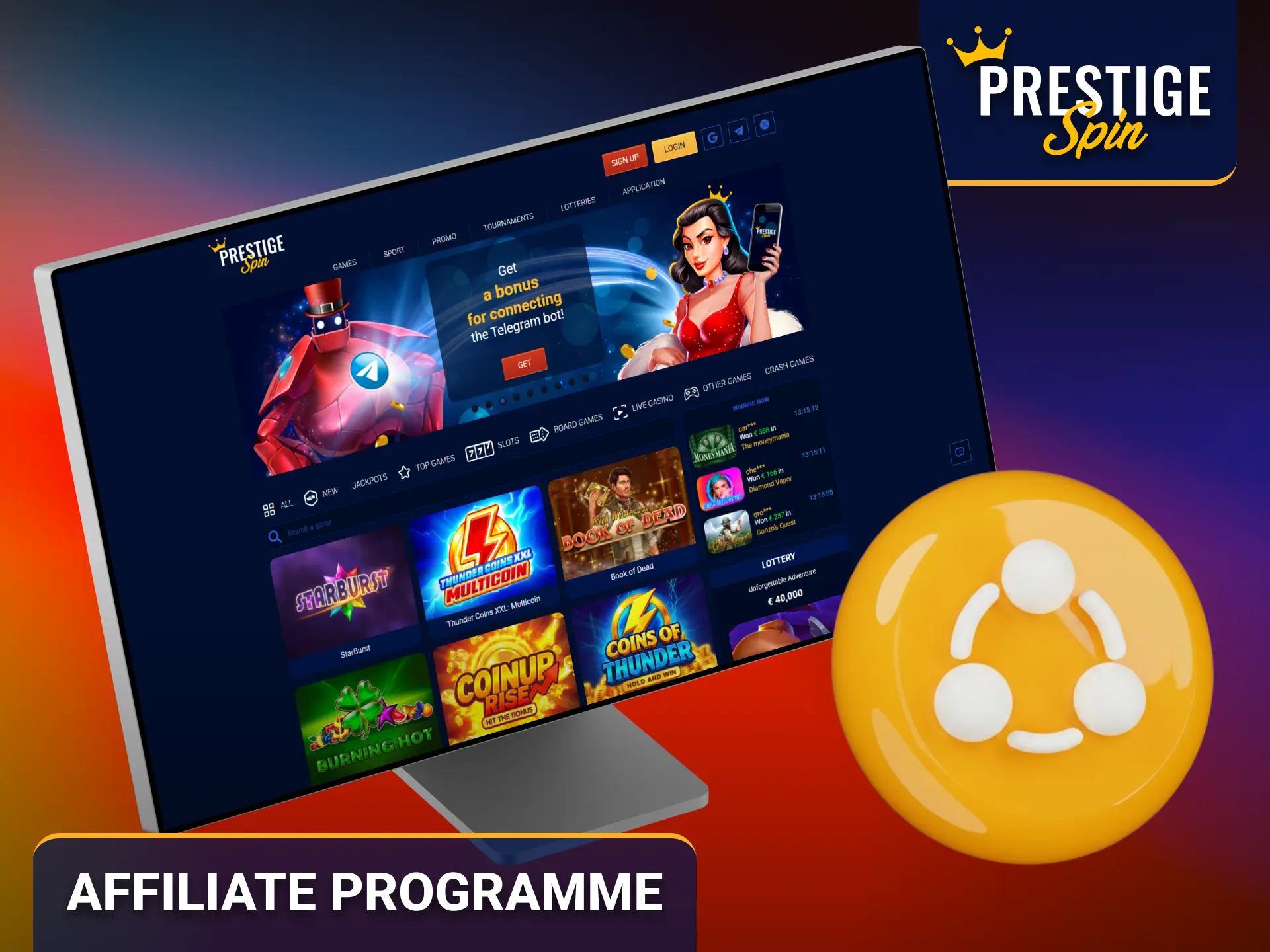 Join the Prestige Spin affiliate programme and grow your partnership.