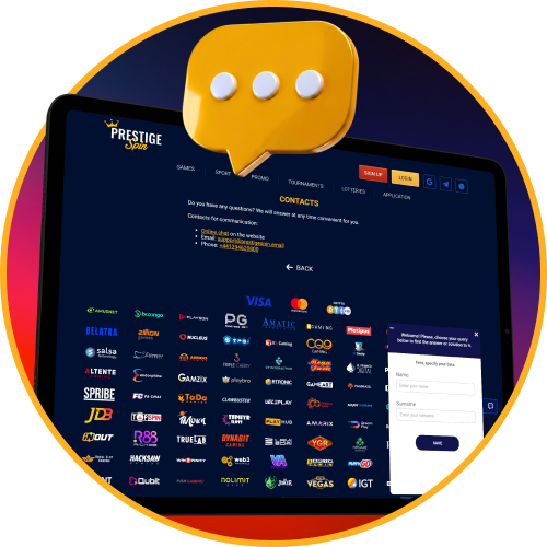 Contact Prestige Spin through live chat for assistance at any time.