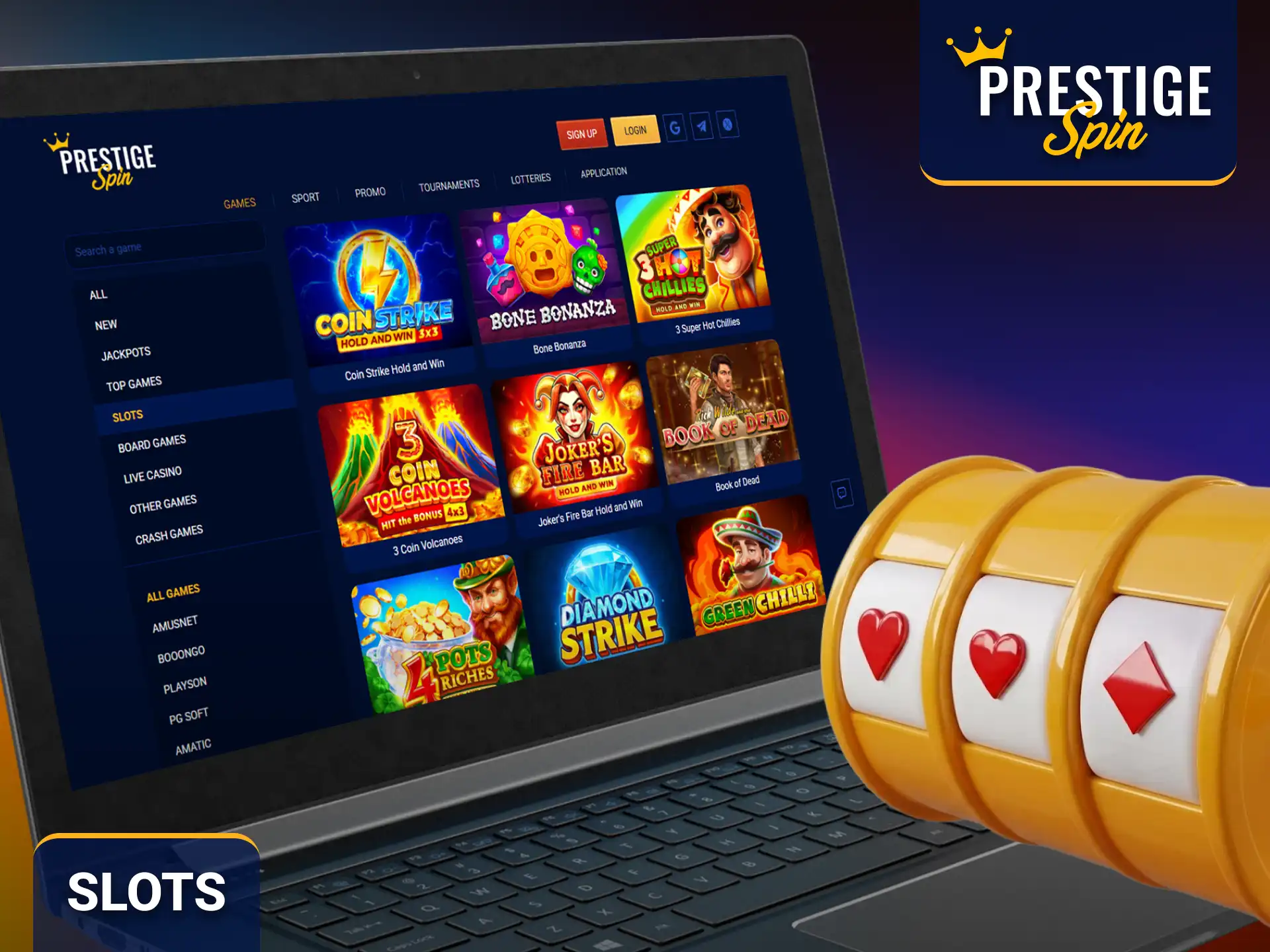 Spin exciting slot games with the Prestige Spin casino platform.