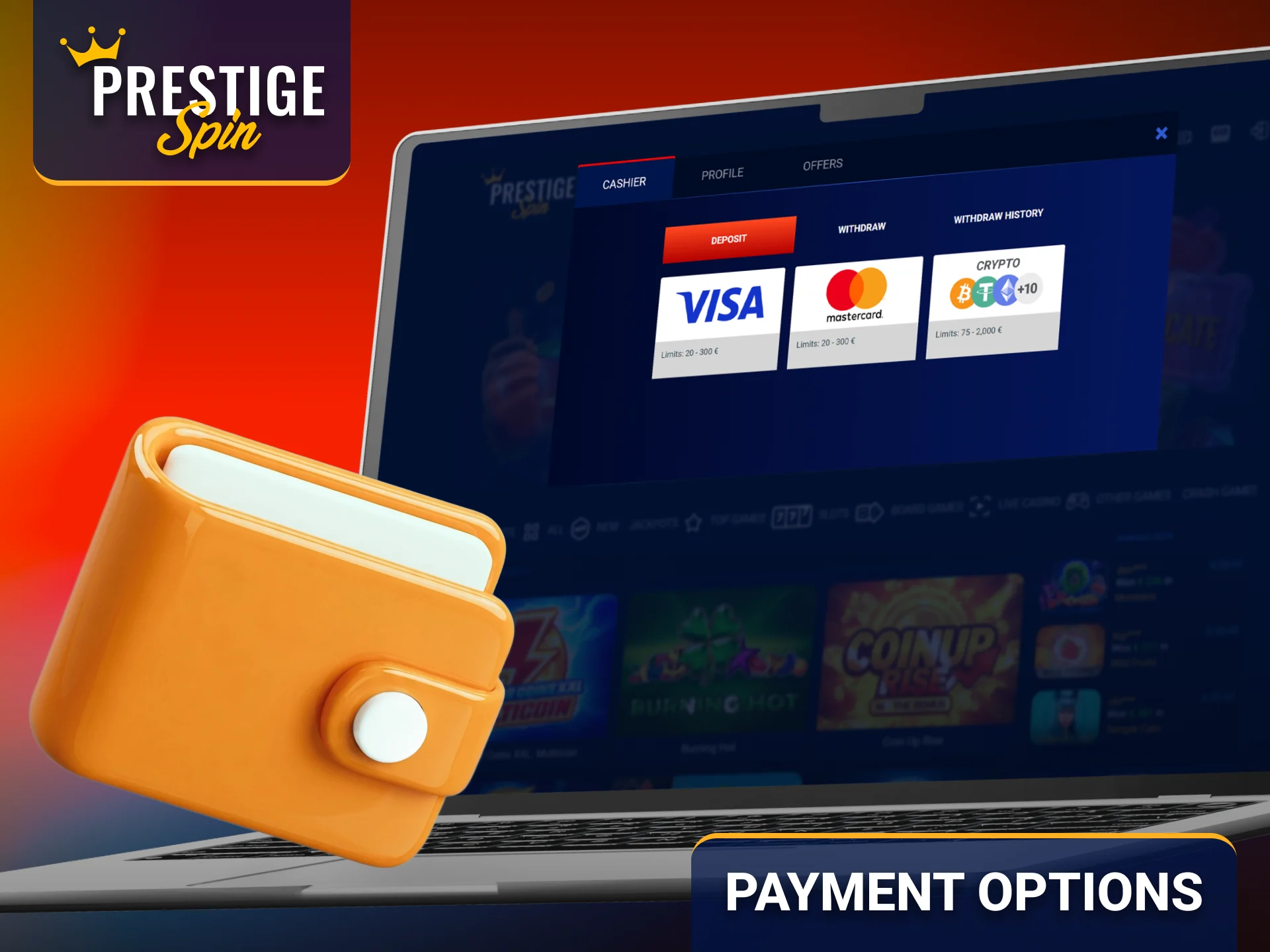 Explore secure payment options available through Prestige Spin in the United Kingdom.