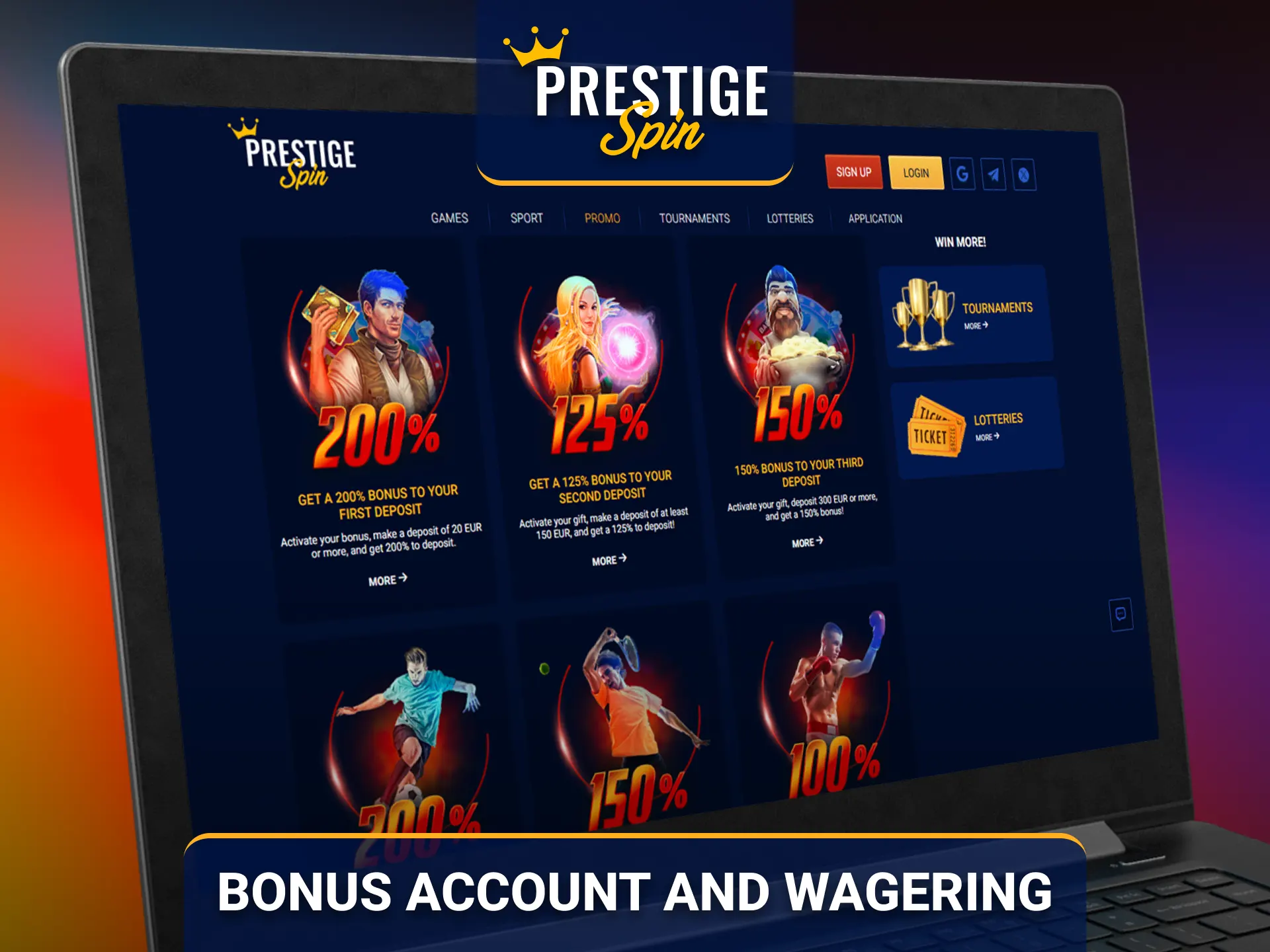 Learn how bonus wagering works with your Prestige Spin bonus account.